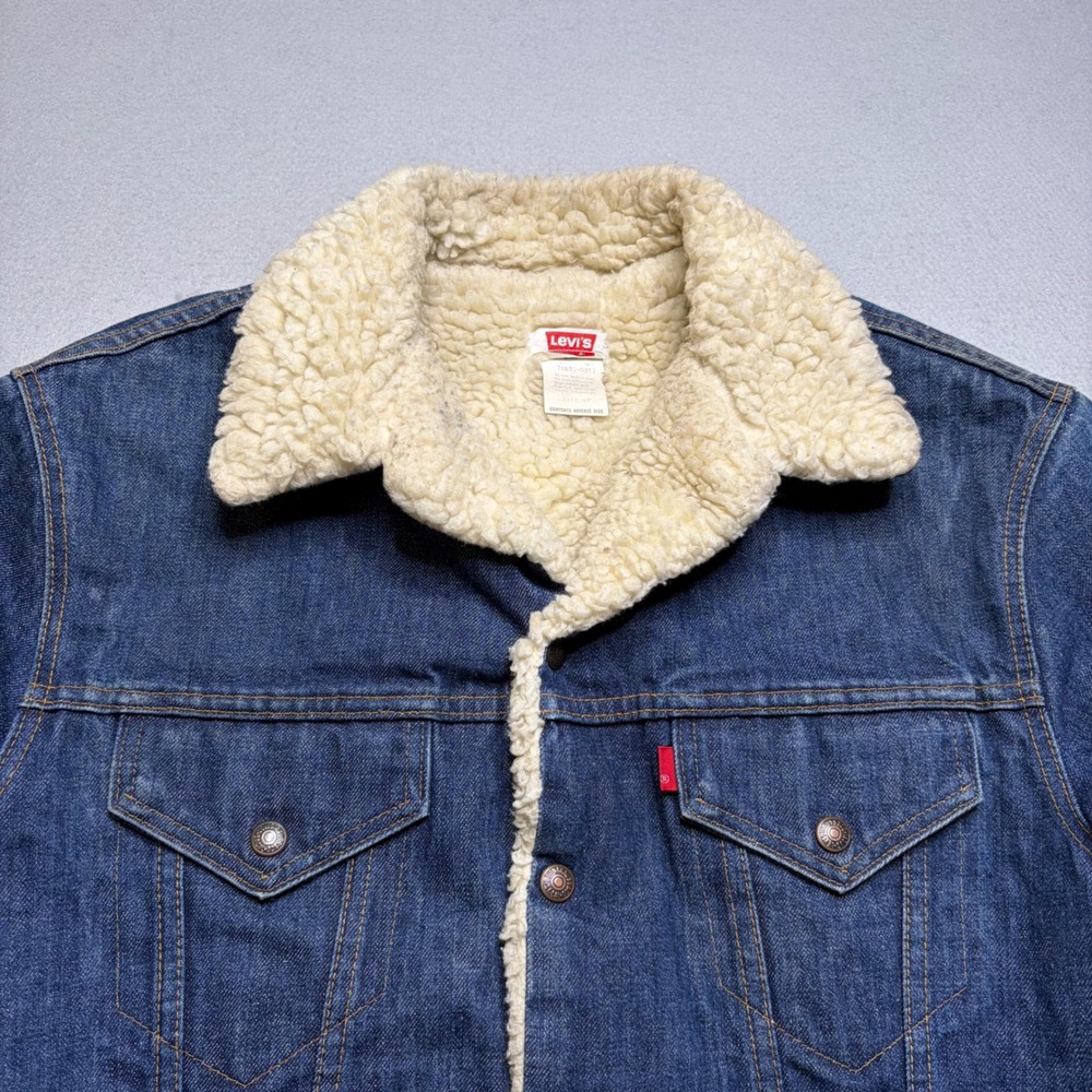 Levi's Denim‎ Jacket Mens L Blue 70605-0217 Sherpa Lined Vintage Trucker Jacket - Picture 4 of 13